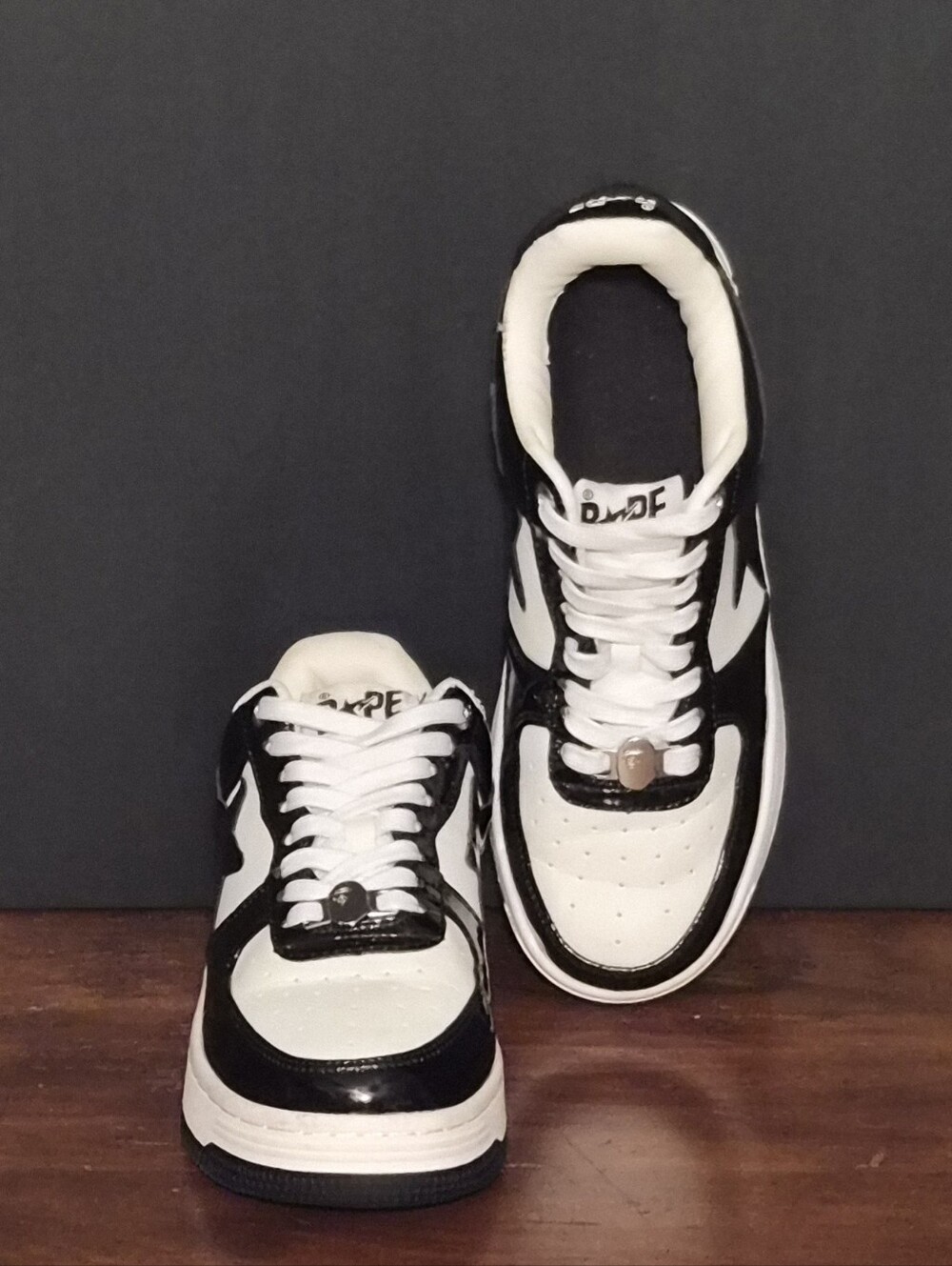 A Bathing Ape BapSTA 1 Unisex Sneakers, Wmns 7 Exc. Pre-owned Cond.! Black/White